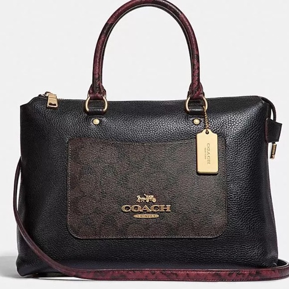 Authentic Coach leather signature canvas satchel - Picture 2 of 8